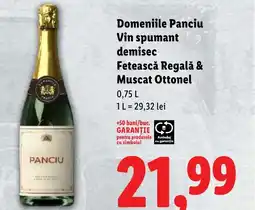 Lidl Domeniile Panciu Vin spumant demisec Fetească Regală & Muscat Ottonel Ofertă