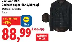 Lidl EsmaraⓇ MEN Jachetă aspect lână, bărbați Ofertă