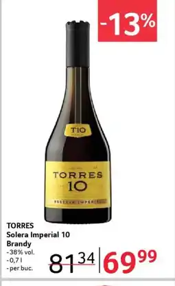 Selgros TORRES Solera Imperial 10 Brandy Ofertă