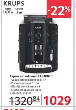 Selgros KRUPS Espressor automat EA810870 Ofertă