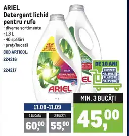 Metro ARIEL Detergent lichid pentru rufe Ofertă