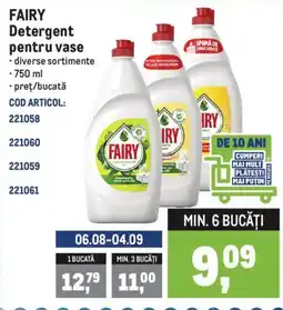 Metro FAIRY Detergent pentru vase Ofertă
