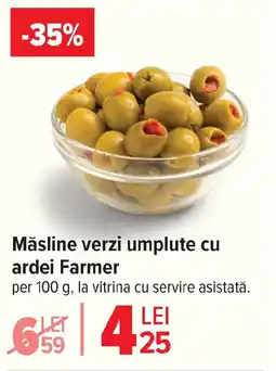 Carrefour Măsline verzi umplute cu ardei Farmer Ofertă