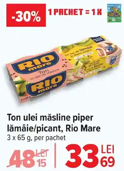 Carrefour Ton ulei măsline piper lămâie/picant, Rio Mare Ofertă