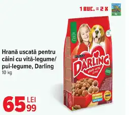Carrefour Hrană uscată pentru câini cu vită-legume/ pui-legume, Darling Ofertă