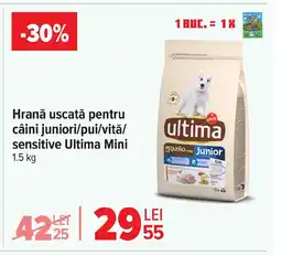 Carrefour Hrană uscată pentru câini juniori/pui/vită/ sensitive Ultima Mini Ofertă