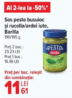 Carrefour Sos pesto busuioc şi rucolla/ardei iute, Barilla Ofertă