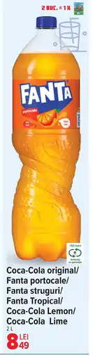 Carrefour Coca-Cola original/ Fanta portocale/ Fanta struguri/ Fanta Tropical/ Coca-Cola Lemon/ Coca-Cola Lime Ofertă