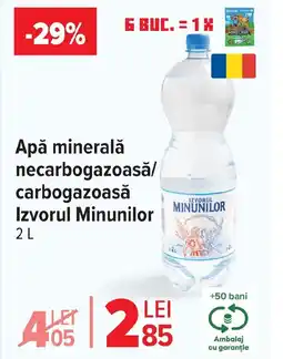 Carrefour Apă minerală necarbogazoasă/ carbogazoasă Izvorul Minunilor Ofertă