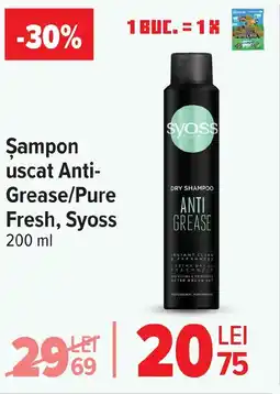 Carrefour Șampon uscat Anti- Grease/Pure Fresh, Syoss Ofertă