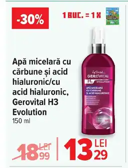 Carrefour Apă micelară cu cărbune şi acid hialuronic/cu acid hialuronic, Gerovital H3 Evolution Ofertă