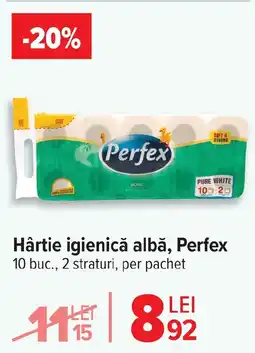 Carrefour Hârtie igienică albă, Perfex Ofertă