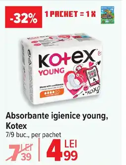 Carrefour Absorbante igienice young, Kotex Ofertă