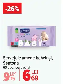 Carrefour Şerveţele umede bebeluşi, Septona Ofertă