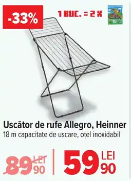 Carrefour Uscător de rufe Allegro, Heinner Ofertă