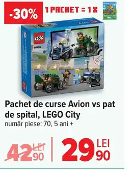 Carrefour Pachet de curse Avion vs pat de spital, LEGO City Ofertă
