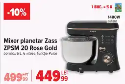 Carrefour Mixer planetar Zass ZPSM 20 Rose Gold Ofertă