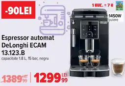 Carrefour Espressor automat DeLonghi ECAM 13.123.B Ofertă