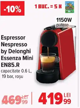 Carrefour Espressor Nespresso by Delonghi Essenza Mini EN85.R Ofertă