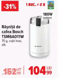 Carrefour Râşniţă de cafea Bosch TSM6A011W Ofertă