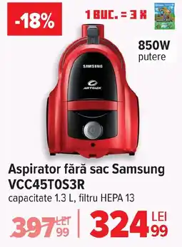 Carrefour Aspirator fără sac Samsung VCC45T0S3R Ofertă