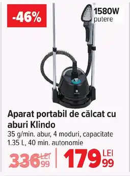 Carrefour Aparat portabil de călcat cu aburi Klindo Ofertă