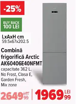Carrefour Combină frigorifică Arctic AK60406E40NFMT Ofertă