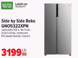 Carrefour Side by Side Beko GNO5322XPN Ofertă