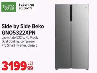 Carrefour Side by Side Beko GNO5322XPN Ofertă