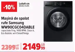 Carrefour Maşină de spalat rufe Samsung WW90CGC04DABLE Ofertă