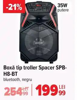 Carrefour Boxă tip troller Spacer SPB- H8-BT Ofertă