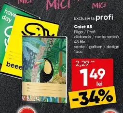 PROFI Caiet A5 Fiigo / Profi dictando/matematică Ofertă