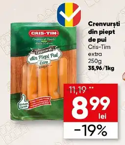 PROFI Crenvursti din piept de pui Cris-Tim extra Ofertă