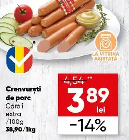 PROFI Crenvursti de porc Caroli extra Ofertă