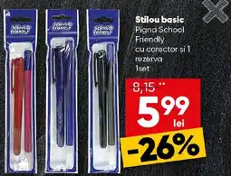 PROFI Stilou basic Pigna School Friendly cu corector şi 1 rezerva Ofertă