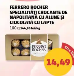 Penny Ferrero rocher specialități crocante de napolitana cu alune și ciocolată cu lapte Ofertă