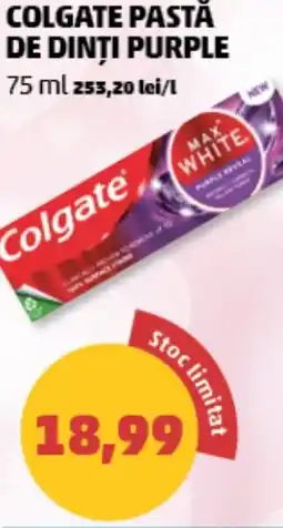 Penny Colgate pastă de dinți purple Ofertă