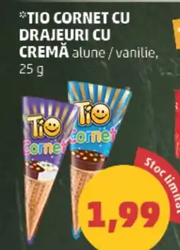 Penny Tio cornet cu drajeuri cu cremă alune / vanilie Ofertă