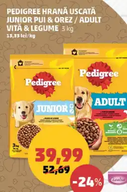 Penny Pedigree hrană uscată junior pui & orez / adult > vită & legume Ofertă