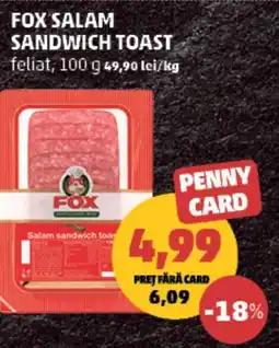 Penny Fox salam sandwich toast feliat Ofertă