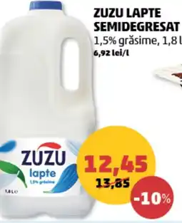 Penny Zuzu lapte semidegresat 1,5% grăsime Ofertă