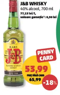 Penny J&B whisky 40% alcool Ofertă