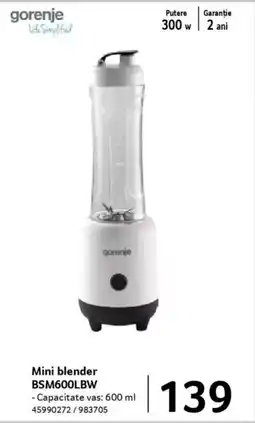 Selgros Mini blender BSM600LBW Ofertă