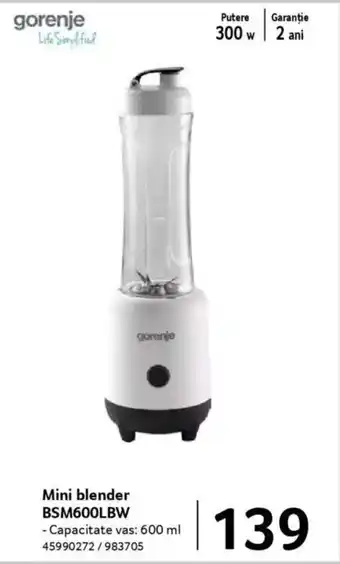 Selgros Mini blender BSM600LBW Ofertă