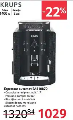 Selgros KRUPS Espressor automat EA810870 Ofertă