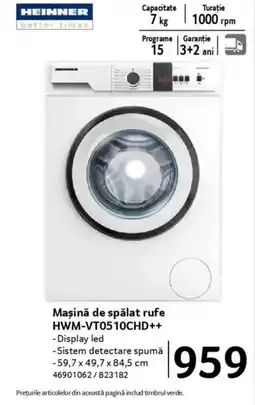 Selgros HEINNER Maşină de spălat rufe HWM-VT0510CHD++ Ofertă