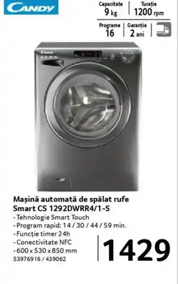 Selgros CANDY Maşină automată de spălat rufe Smart CS 1292DWRR4/1-S Ofertă