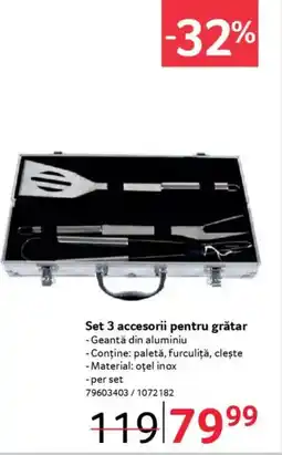 Selgros Set 3 accesorii pentru grătar Ofertă