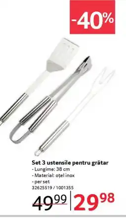 Selgros Set 3 ustensile pentru grătar Ofertă