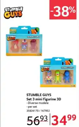 Selgros STUMBLE GUYS Set 3 mini figurine 3D Ofertă